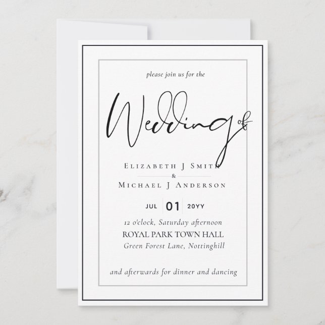 5 x 7 Invitaciones a la boda de presupuesto por so (Anverso)