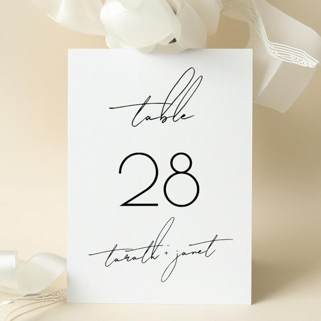 5 x 7 Número de tabla de Boda de guiones blancos n (Subido por el creador)