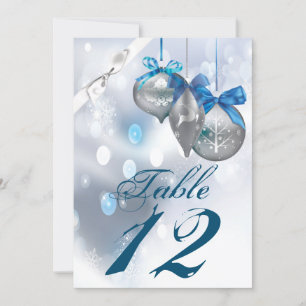 5 x 7 Número de tabla Ornamentos de tarjeta Snowfl