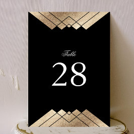 5 x 7 Números de tabla de Boda de oro blanco negro