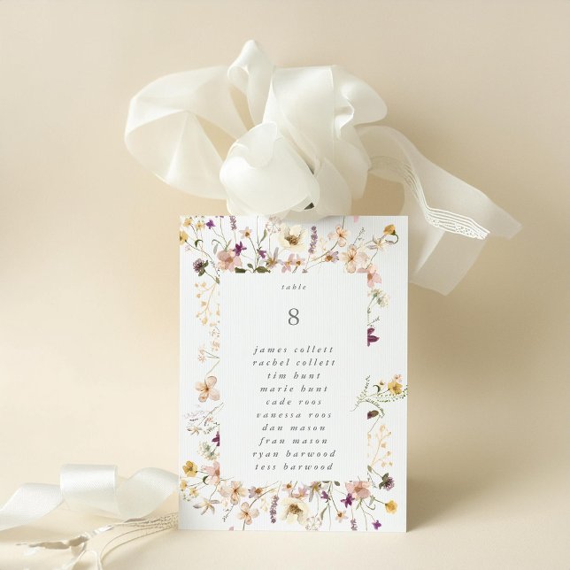 5 x 7 Números de tabla de Bodas de flores silvestr (Subido por el creador)