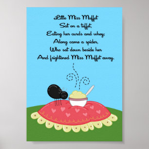 5 x 7 Pequeña Miss Muffet Rhyme Niños Sala Arte Pa