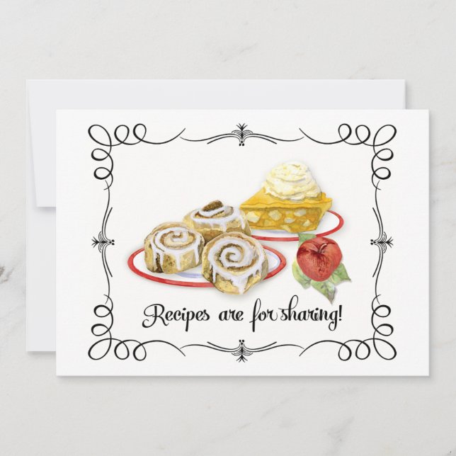 5 x 7 Retro Retro de postres con tarjeta de ducha  (Anverso)