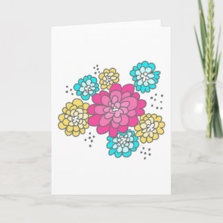5 x 7 Tarjeta de felicitación... Flores de doodle