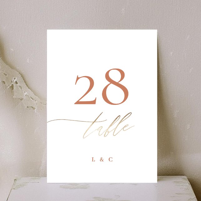 5 x 7 Terracota Elegante Boda de oro Número de mes (Subido por el creador)