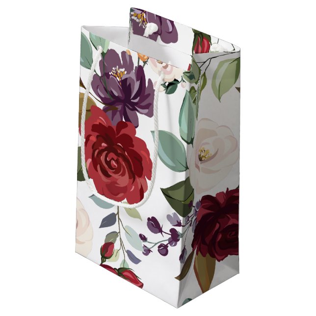 5lx3wx8.5h Bolsa de regalo pequeña Roses blancos G (Angulo reverso)