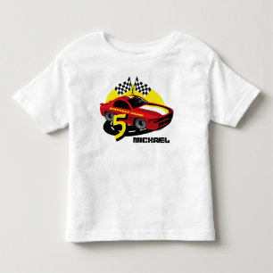 5ta camisa del cumpleaños del coche de carreras