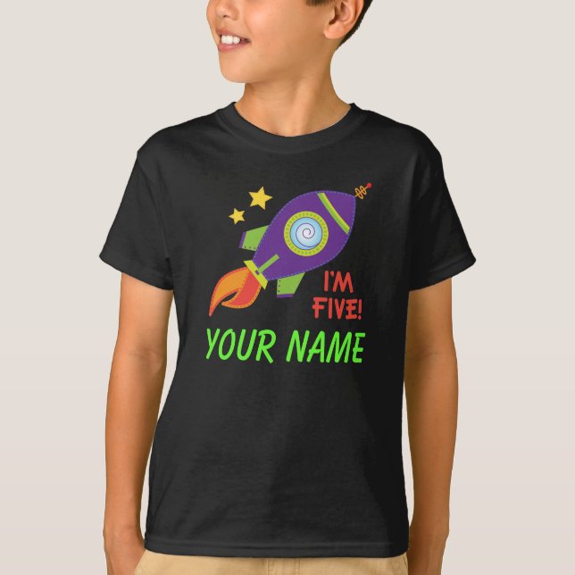 5ta camiseta personalizada de Rocketship del (Anverso)