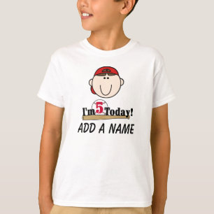 5ta camiseta personalizada del cumpleaños del