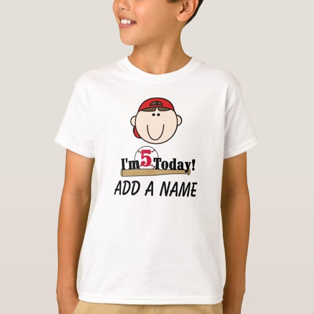 5ta camiseta personalizada del cumpleaños del (Anverso)