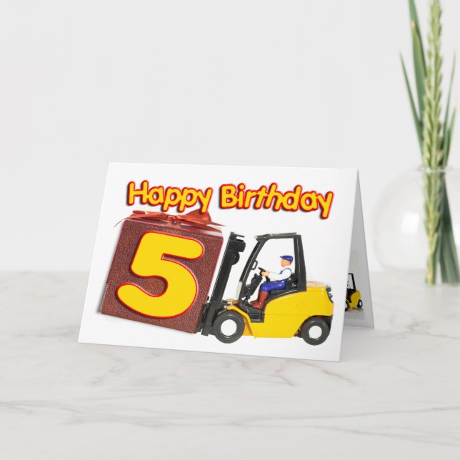 5ta tarjeta de cumpleaños con una carretilla (Anverso)