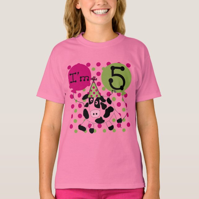 5tas camisetas y regalos del cumpleaños de la vaca (Anverso)