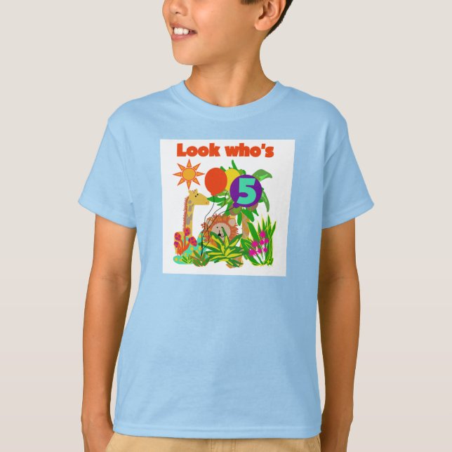 5tas camisetas y regalos del cumpleaños del safari (Anverso)