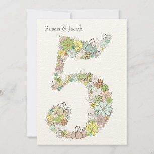 5to Aniversario de Bodas de Madera Invitación Pers