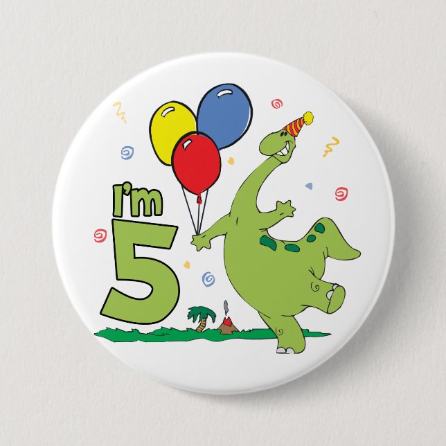 5to botón del cumpleaños de Dino (Anverso)