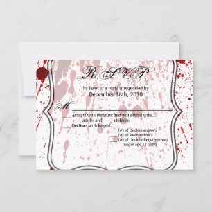 5x3.5 R.S.V.P Tarjeta Splatter Vampiro Gótico