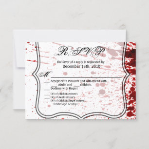 5x3.5 R.S.V.P Tarjeta Splatter Vampiro Gótico