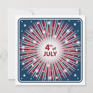 5x5 4 de julio Invitación de fiesta