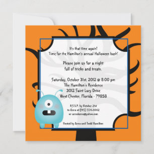 5x5 Invitación a la fiesta de halloween de pequeño