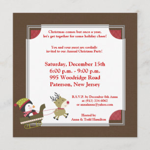 5x5 Invitación a los Juegos de Navidades Pingüinos