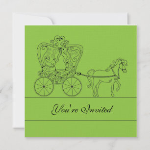 5x5 Invitación a matrimonio de transporte verde el