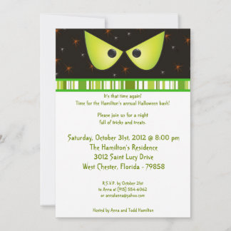 5x5 Invitación de la fiesta de Halloween de los oj