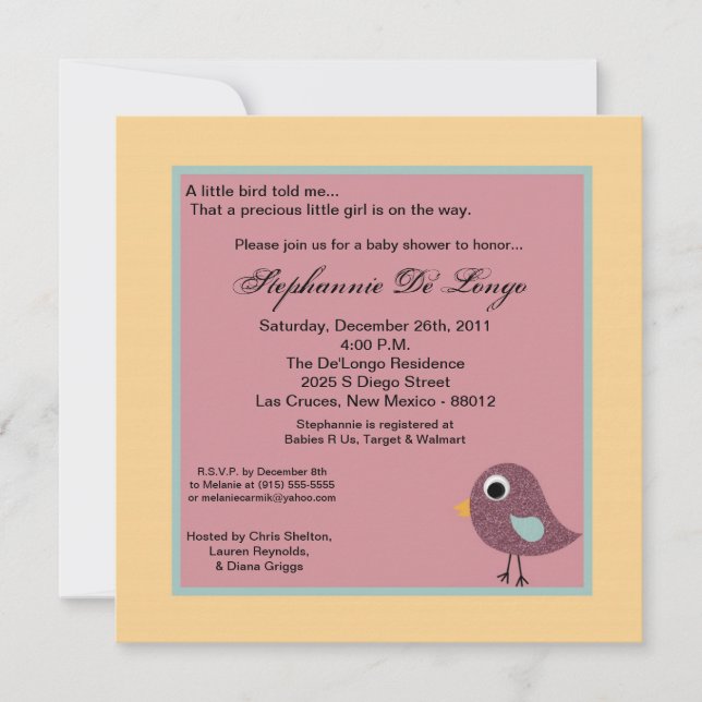 5x5 Pequeña Invitación a Pájaro (Anverso)