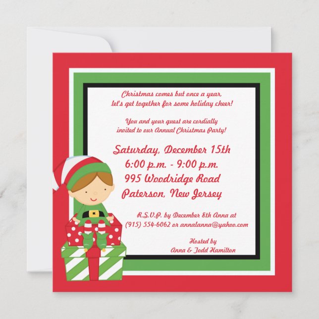 5x5 Sr. Invitación del partido de Navidades y Sra. (Anverso)