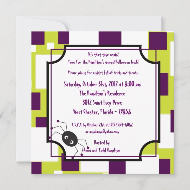 5x5 Witchy Ways Purple Halloween Party Invitación (Anverso)