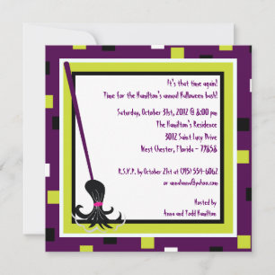 5x5 Witchy Ways Purple Halloween Party Invitación