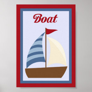 5X7 Bote Arte de Pared Náutica