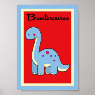 5X7 Brontosaurus Dinosaurios arte Muro