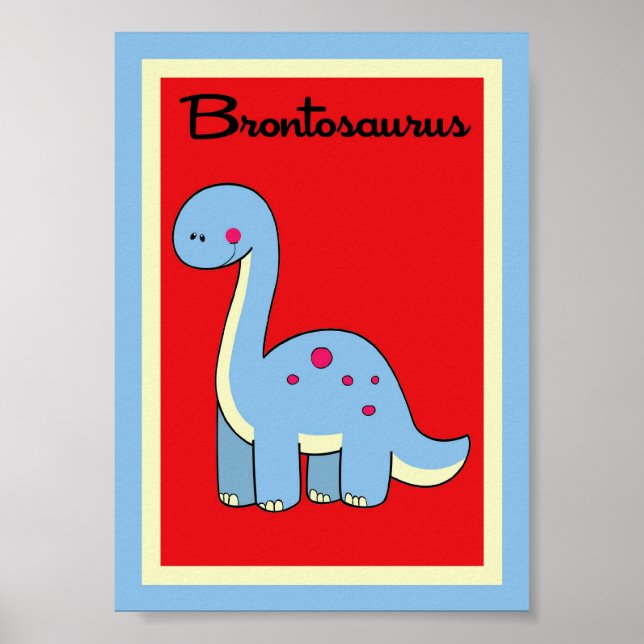 5X7 Brontosaurus Dinosaurios arte Muro (Frente)
