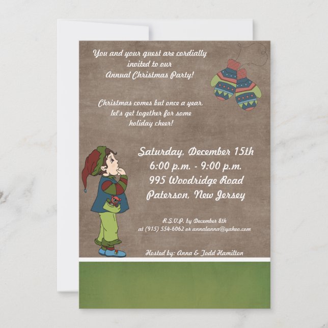 5x7 Buscando la invitación a los guantes de invier (Anverso)