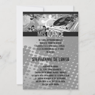 5x7 DJ gris hacen girar la invitación de