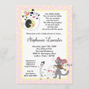 5x7 ey Diddle la invitación de Baby Shower del