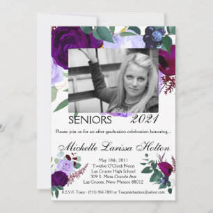 5x7 fiesta de graduación fotográfica Invitación a 