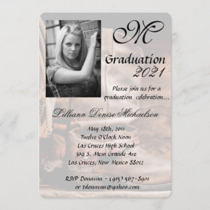 5x7 Graduación Parte Invitación Boots Barn W