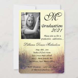 5x7 Graduación Parte Invitación Sunrise Pathway Wa