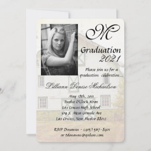 5x7 Graduación Parte Invitación Sunset Barn País