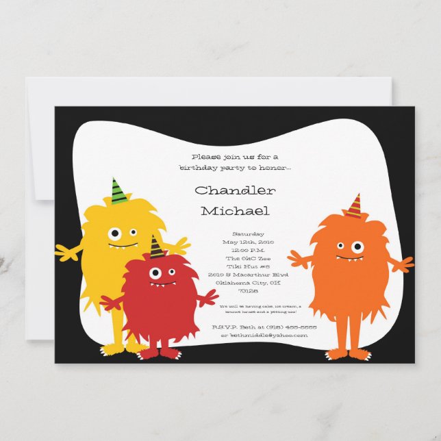 5x7 Invitación a fiesta de cumpleaños para niños p (Anverso)