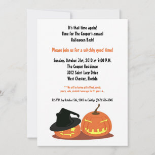 5x7 Invitación a la fiesta de Bash de Halloween