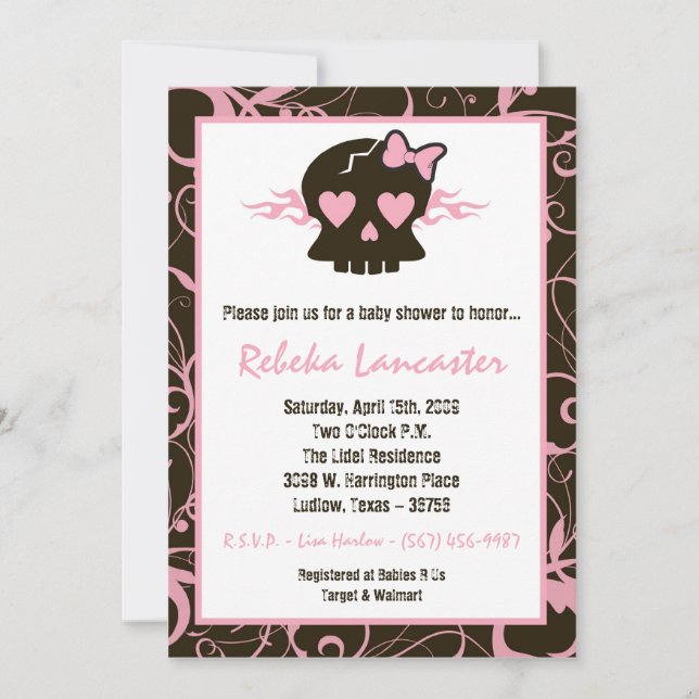 5x7 invitan - a la invitación punky de Baby Shower (Anverso)