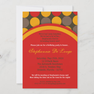 5x7 Otoño Otoño Polka Dot Invitación a la parte de