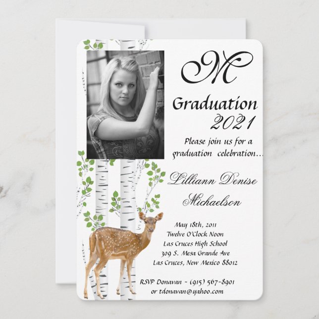 5x7 Pieza de graduación Invitación Lana de gancho  (Anverso)