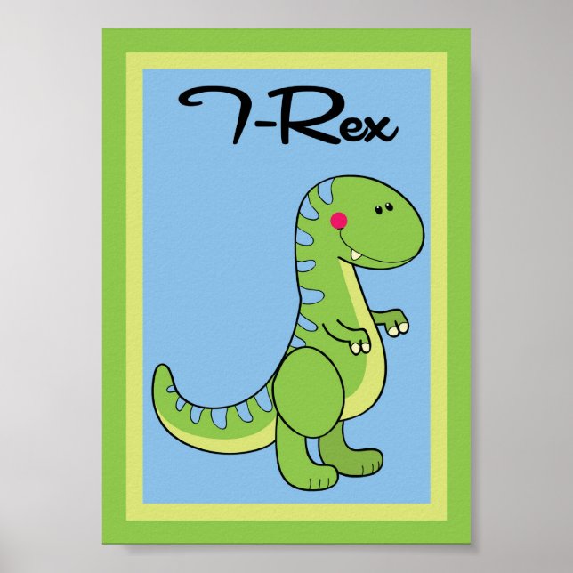 5X7 T-Rex Dinosaurios arte en pared (Frente)