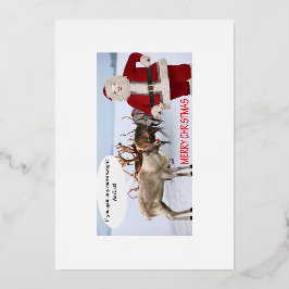 5x7 tarjeta de Relieve metalizado alegre navidad s