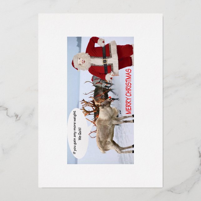 5x7 tarjeta de Relieve metalizado alegre navidad s (Anverso)