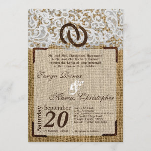 5x7 Zapatos de caballos en la invitación a la boda