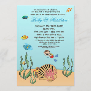 5x7Boy bajo la invitación de fiesta de cumpleaños